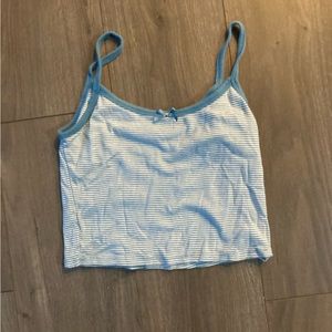 Small blue and white crop top